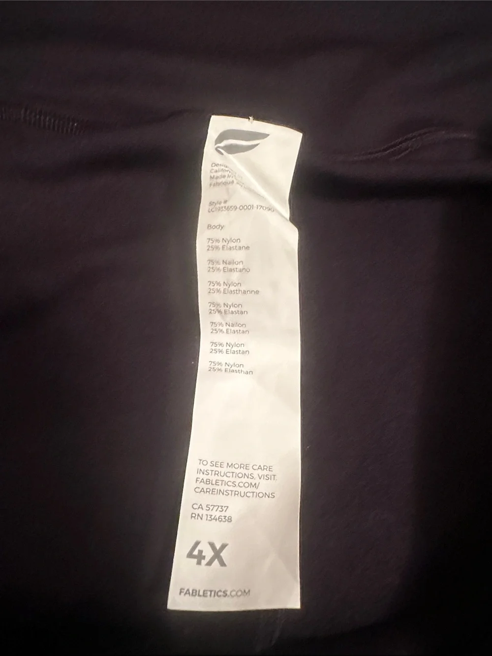 Fabletics Deep Black High-Rise Capri Leggings (4X) - Picture 2 of 3